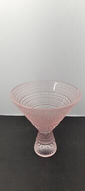Pink Hobnail Martini Glass 11.5 oz Elegant Textured Coupe Vintage Style Barware
